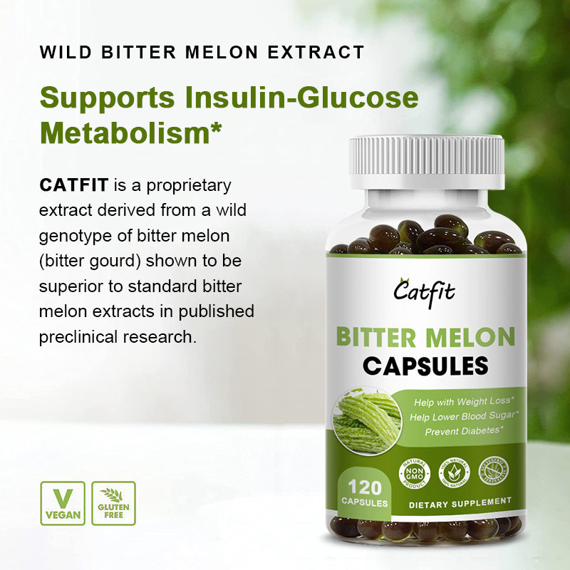 Catfit Nature Bitter gourd extract Capsule Reduce blood sugar Slimming Food Plant-insulin Anti-heatstroke Multivitamin supplement