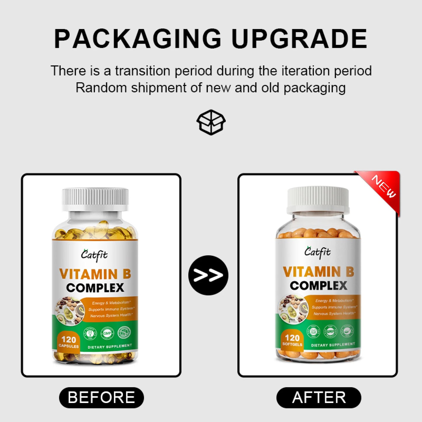 Vitamin B Complex Capsules, with Vitamin B1, B2, B3, B6, Biotin (B7), Folic Acid (B9), B12 Dietary Supplement- 240 Capsules (2 Pack)