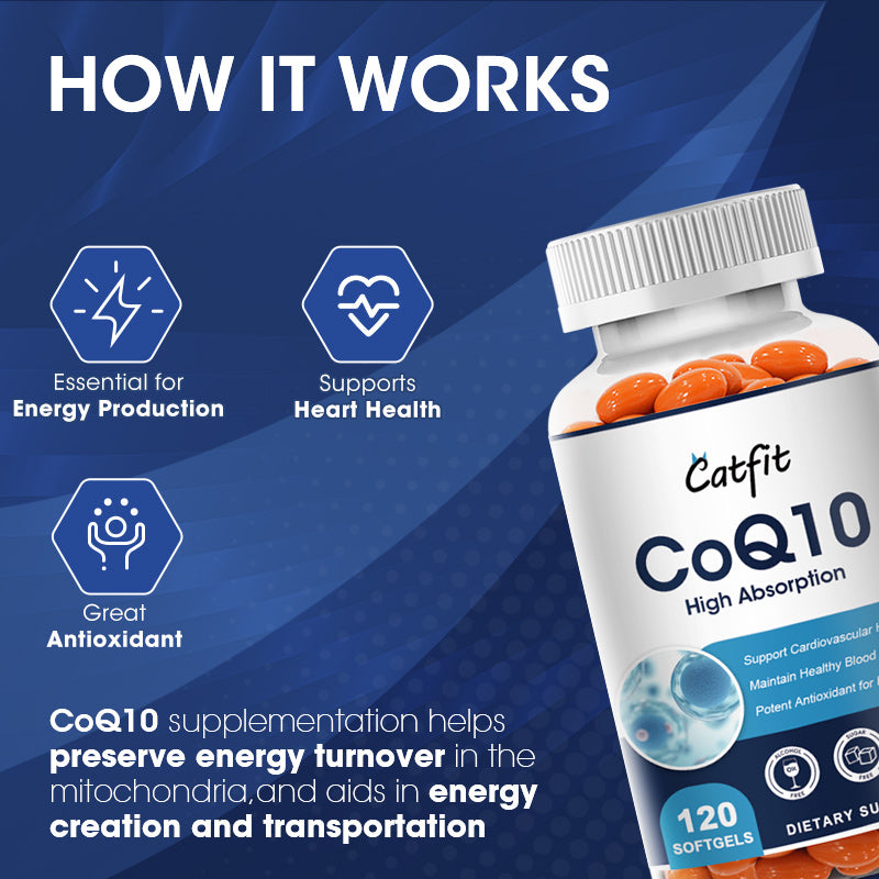 COQ10 Coenzyme Q10 Capsules ay Nagsusulong ng Cardiovascular Health Ang Kalusugan ng Puso ay Nagbibigay ng Enerhiya Vegetarian Ultra High Absorption