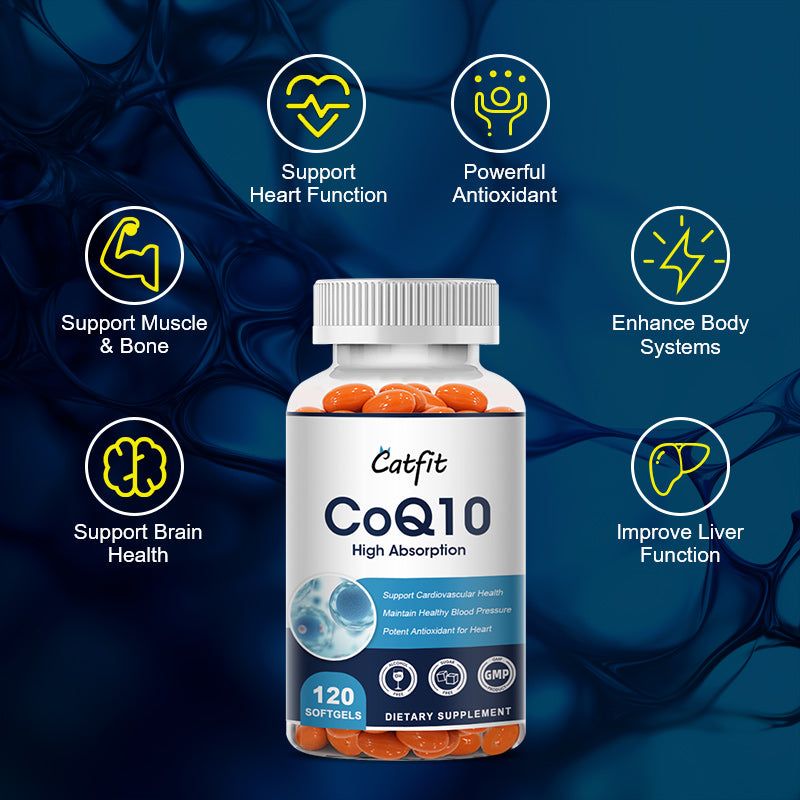 COQ10 Coenzyme Q10 Capsules ay Nagsusulong ng Cardiovascular Health Ang Kalusugan ng Puso ay Nagbibigay ng Enerhiya Vegetarian Ultra High Absorption