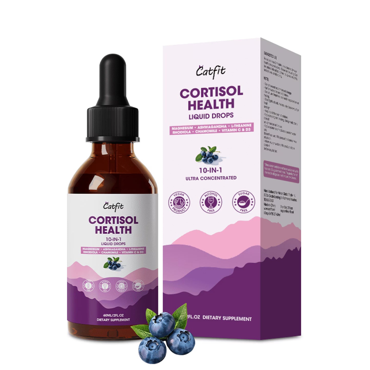 Cortisol Health Liquid Drops, Hormone Balance & Cortisol Manager, with Magnesium, Ashwagandha, L-theanine, Support Relaxation & Sleep, 2 fl oz