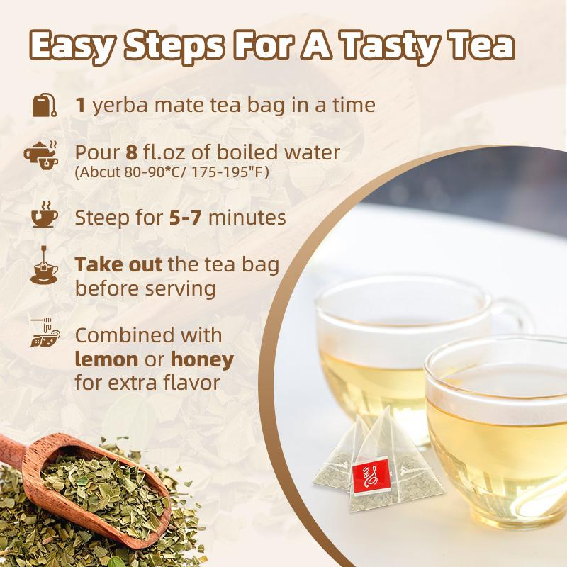 Yerba Mate Tea Bag for Clean Natural Energy, Improved Focus, Concentration