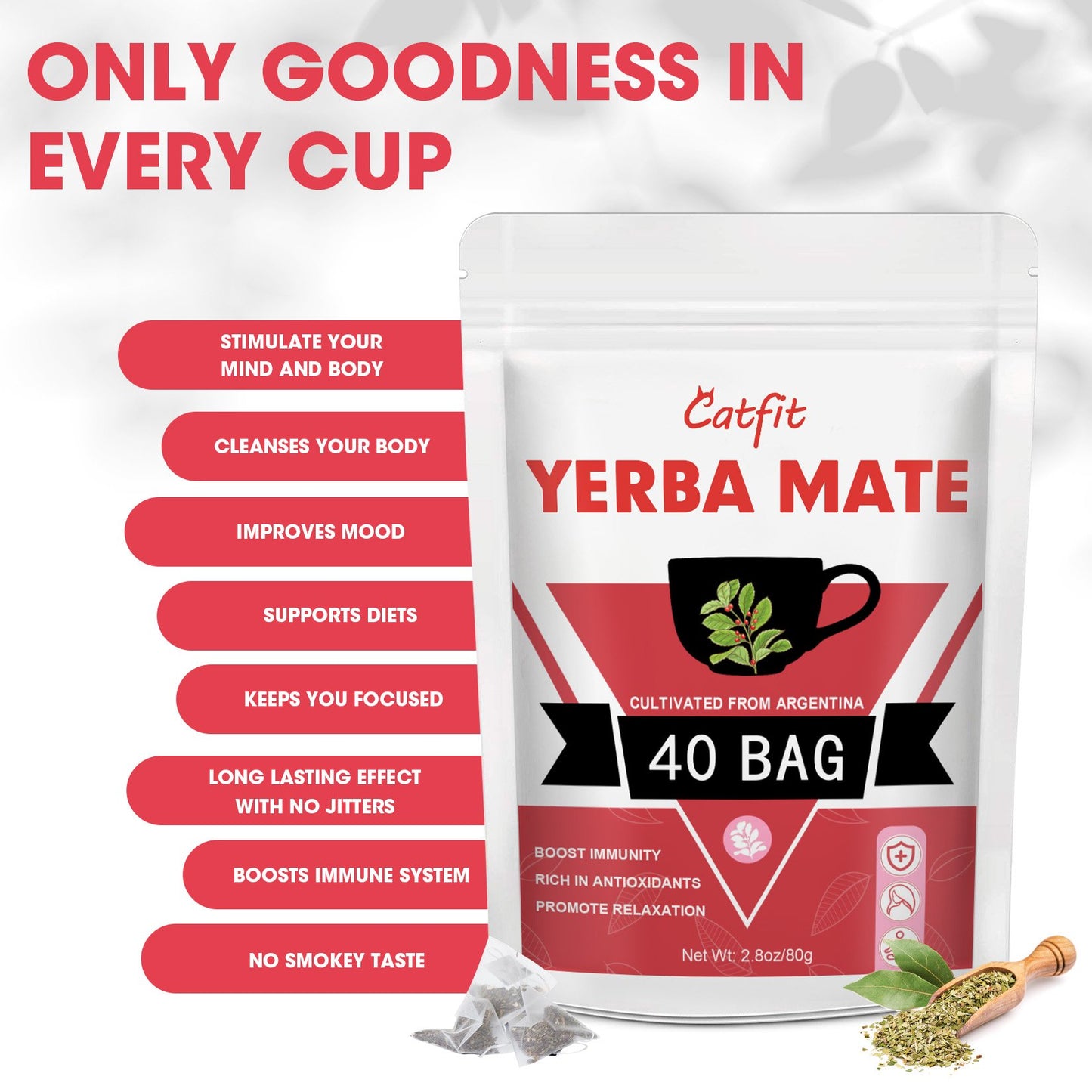 Catfit Yerba Mate Tea 40 Bags