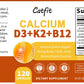 Catfit Calcium & Vitamin D3+K2+B12 Capsules Supports immune system, teeth, joints, heart health, Enhances calcium absorption & bone strength, Boosts mood, energy, & muscle function