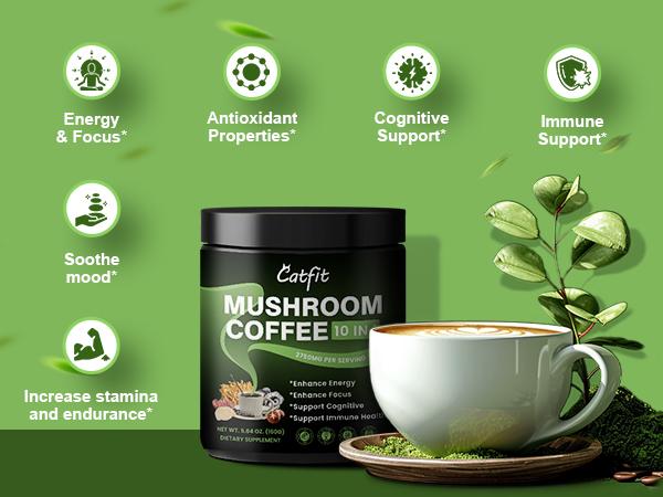 Mushroom Coffee Powder for Energy, Focus, Memory and Immunity 160g