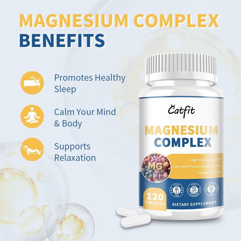 Magnesium Complex 200 mg Capsules Supplement for Muscle Relaxation