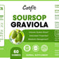 Soursop Graviola Gummies, Soursop Leaves Extract Herbs for Immune Boost, Antioxidant and Overall Health Support, Soursop Fruit, High-Absorption, Gluten Free, Vegan, 60 Gummies