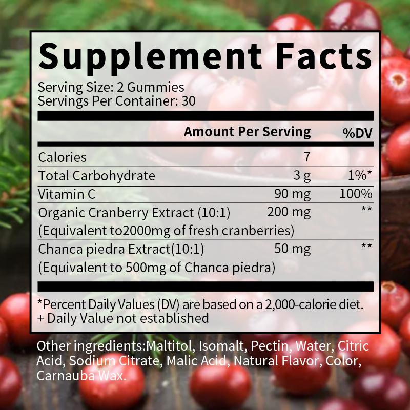 Catfit Cranberry Gummies bladder health, kidney support, urinary tract support, boost Immune function, improve skin appearance, naturally sourced