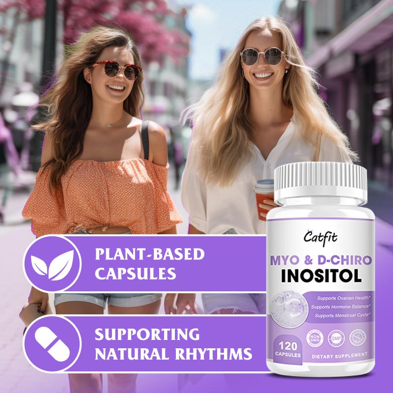 Myo-Inositol&D-Chiro Inositol Capsule 300mg with Folate Supports Hormone Balance & Ovarian Function,Fertility Supplements for Women,Regulate Menstrual Cycle & Support body Health