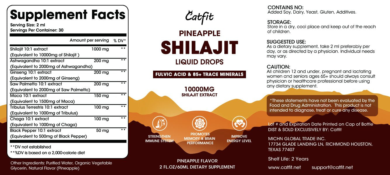 Catfit Shilajit Liquid Drops 2 Packs