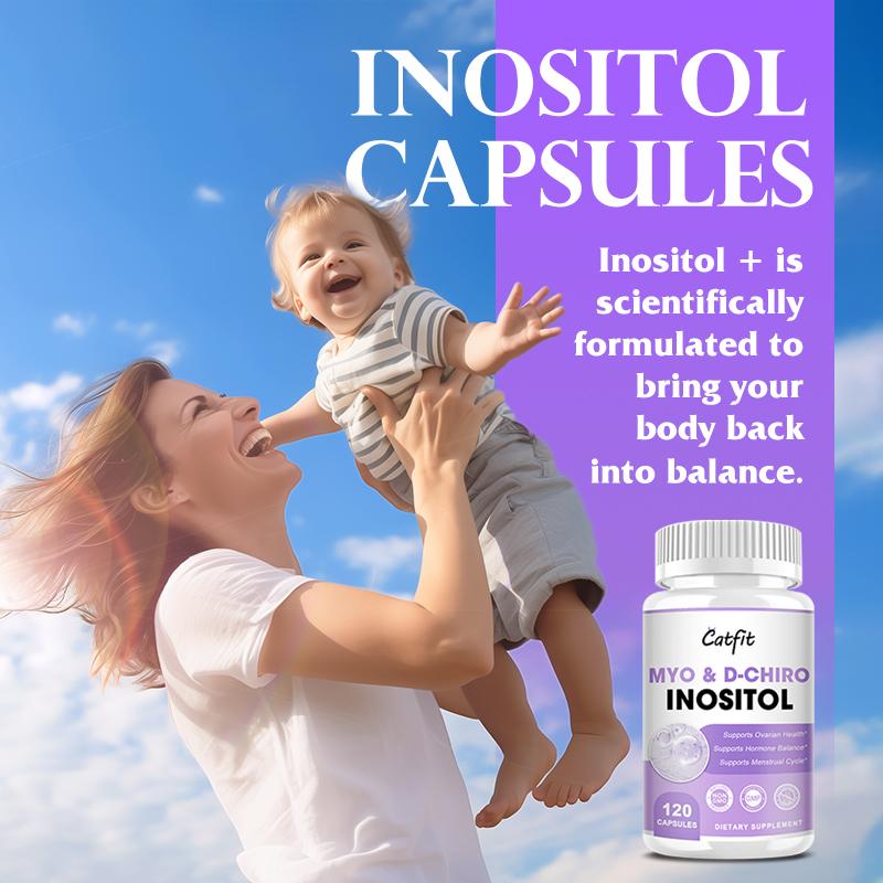 Myo-Inositol&D-Chiro Inositol Capsule 300mg with Folate Supports Hormone Balance & Ovarian Function,Fertility Supplements for Women,Regulate Menstrual Cycle & Support body Health