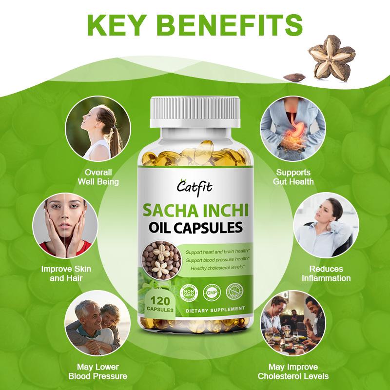 Sacha Inchi Oil Capsules 600mg Rich Source of Flaxseed Oil Essential Fatty Acids Antioxidants Improve Skin and Hair Health Odorless Softgel Much Healthier Than Fish Oil