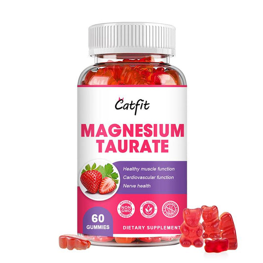 Magnesium Taurate Gummies 60 Caps 1800mg Enhanced Absorption for Restful Sleep, Relaxation, Positive Mood, Wellness, GABA Levels, Cardiovascular Health,For Women and Mens