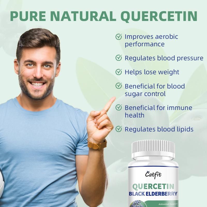 Natural Antioxidant Quercetin Zinc Black Elderberry With Vitamin C and D3 Complex Capsule