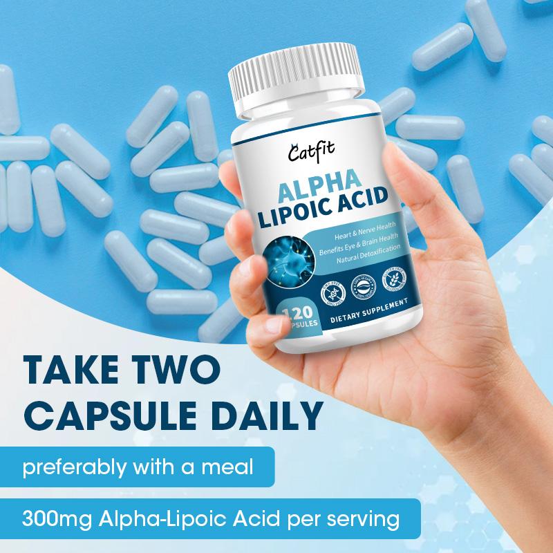 Alpha Lipoic Acid 300 mg Supports Antioxidant Health and Sugar Metabolism and Helps Relieve Nerve Pain,for Liver + Nerve Health - 60/120 Capsules