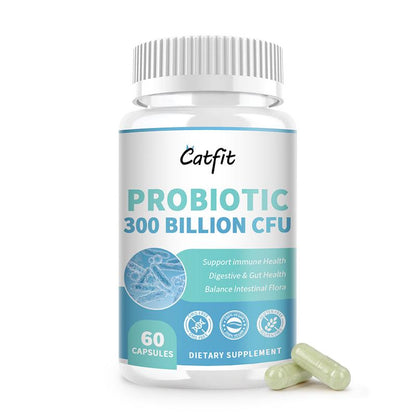 Probiotic, Supports Digestive Absorption, 300 Billion CFU - 10 Diverse Strains Plus Organic Prebiotic,Designed for Overall Digestive Health and Supports Occasional Constipation,Diarrhea,Bloating