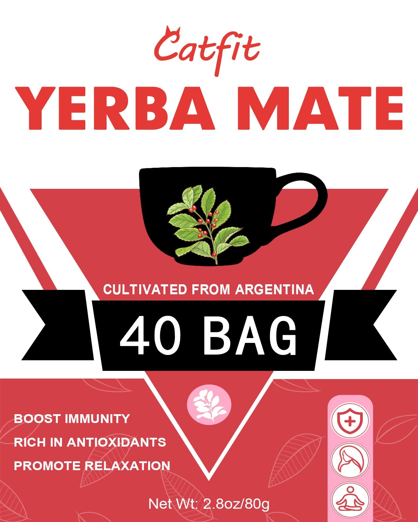 Catfit Yerba Mate Tea 40 Bags