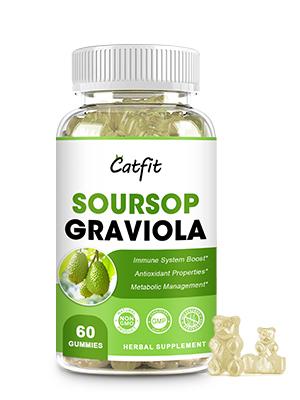 Soursop Graviola Gummies, Soursop Leaves Extract Herbs for Immune Boost, Antioxidant and Overall Health Support, Soursop Fruit, High-Absorption, Gluten Free, Vegan, 60 Gummies