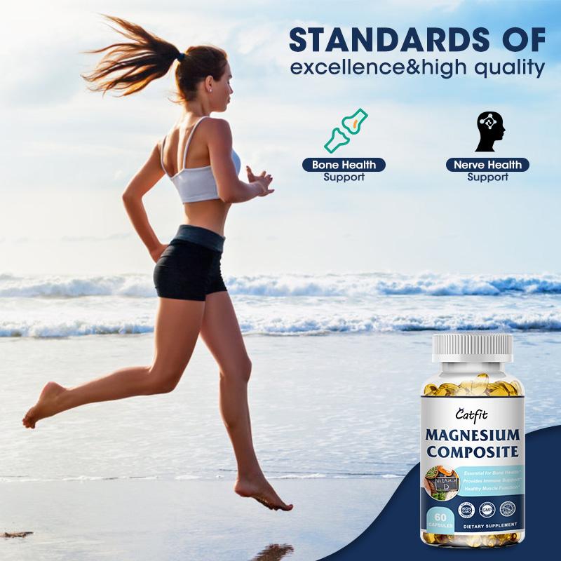 Highly Absorbable Magnesium Compsite Capsules 100mg Per Serving Maximum Absorption & Bioavailability, Dietary Supplement For Healthy Energy Musculoskeletal & Joint Support | Non-GMO, Vegan, Gluten Free And Soy