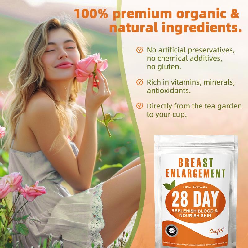 Catfit Breast Enlargement Tea Size Up Bust Growth Boobs Shaping Sexy Body Bust Fast Growth Boobs Firming Chest Care for Women