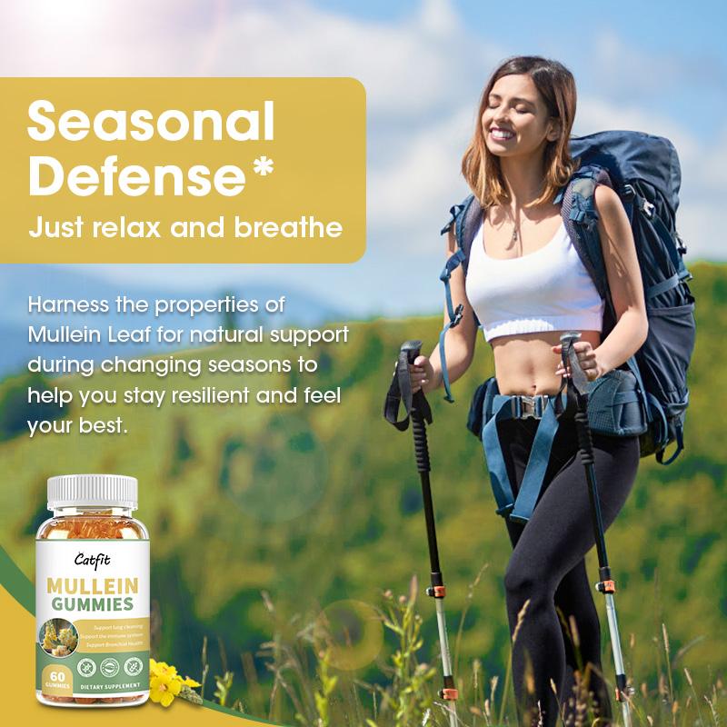 Mullein Gummies-Lung Cleanse-Organic Mullein Leaf Extract-Lung Detox-Respiratory Health-Organic Lung Health Herbal Supplement-200 mg -Non-GMO and Gluten -Free- 60 Vegan Capsules