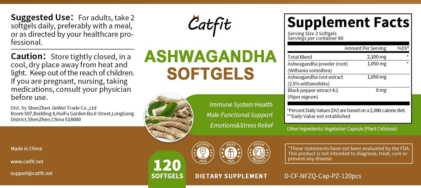 Ashwagandha Softgels Capsule Supplement