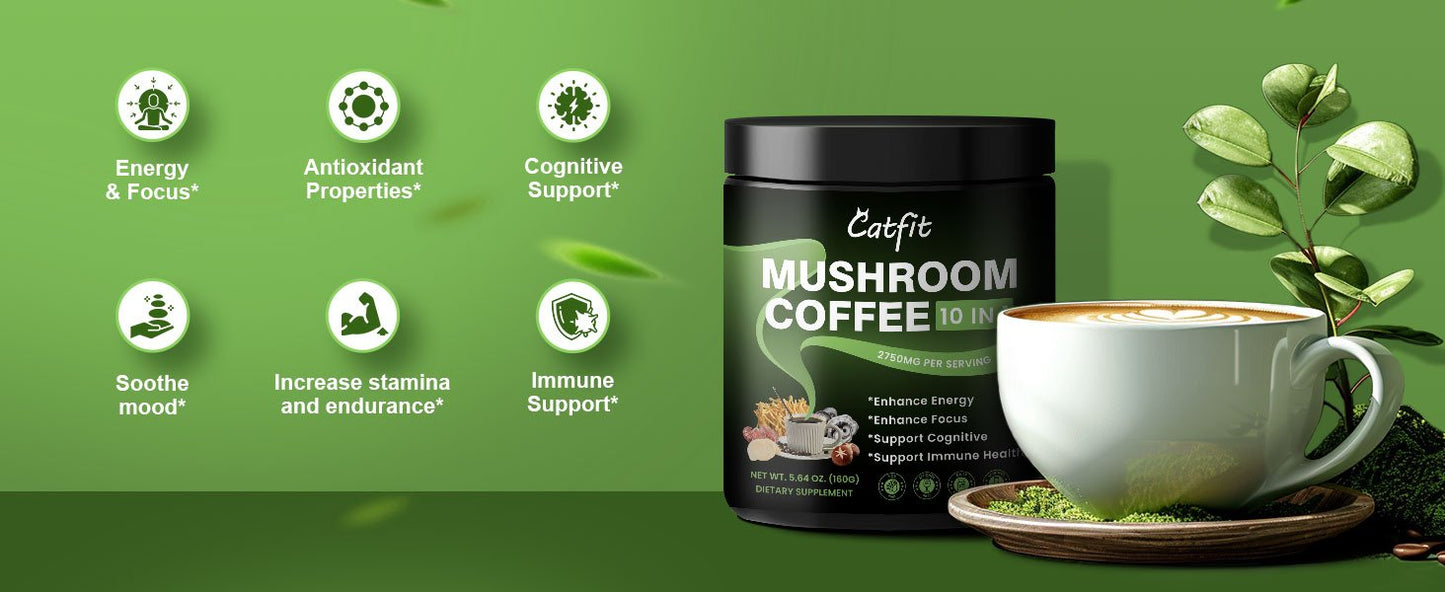 Mushroom Coffee Powder for Energy, Focus, Memory and Immunity 160g