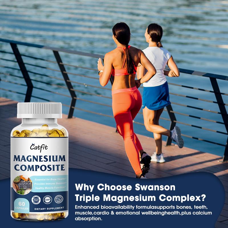 Highly Absorbable Magnesium Compsite Capsules 100mg Per Serving Maximum Absorption & Bioavailability, Dietary Supplement For Healthy Energy Musculoskeletal & Joint Support | Non-GMO, Vegan, Gluten Free And Soy