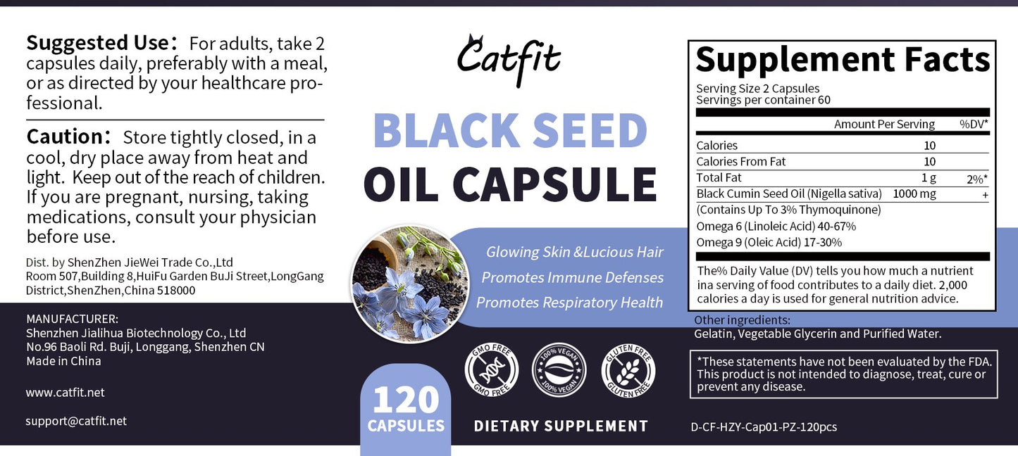 Black Seed Oil Capsules 1000mg Superfood Omega 6 9 Supports Immunity Health, Energy Levels, Metabolism, Mood, Memory + Learning