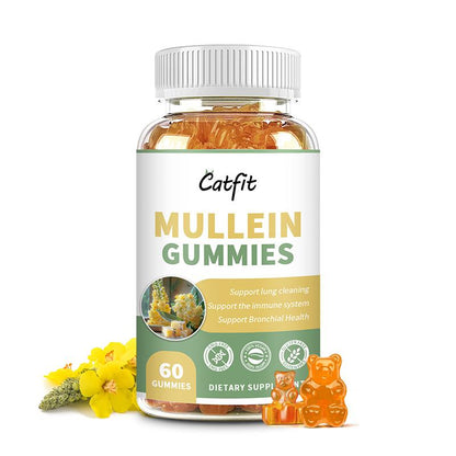 Mullein Gummies-Lung Cleanse-Organic Mullein Leaf Extract-Lung Detox-Respiratory Health-Organic Lung Health Herbal Supplement-200 mg -Non-GMO and Gluten -Free- 60 Vegan Capsules