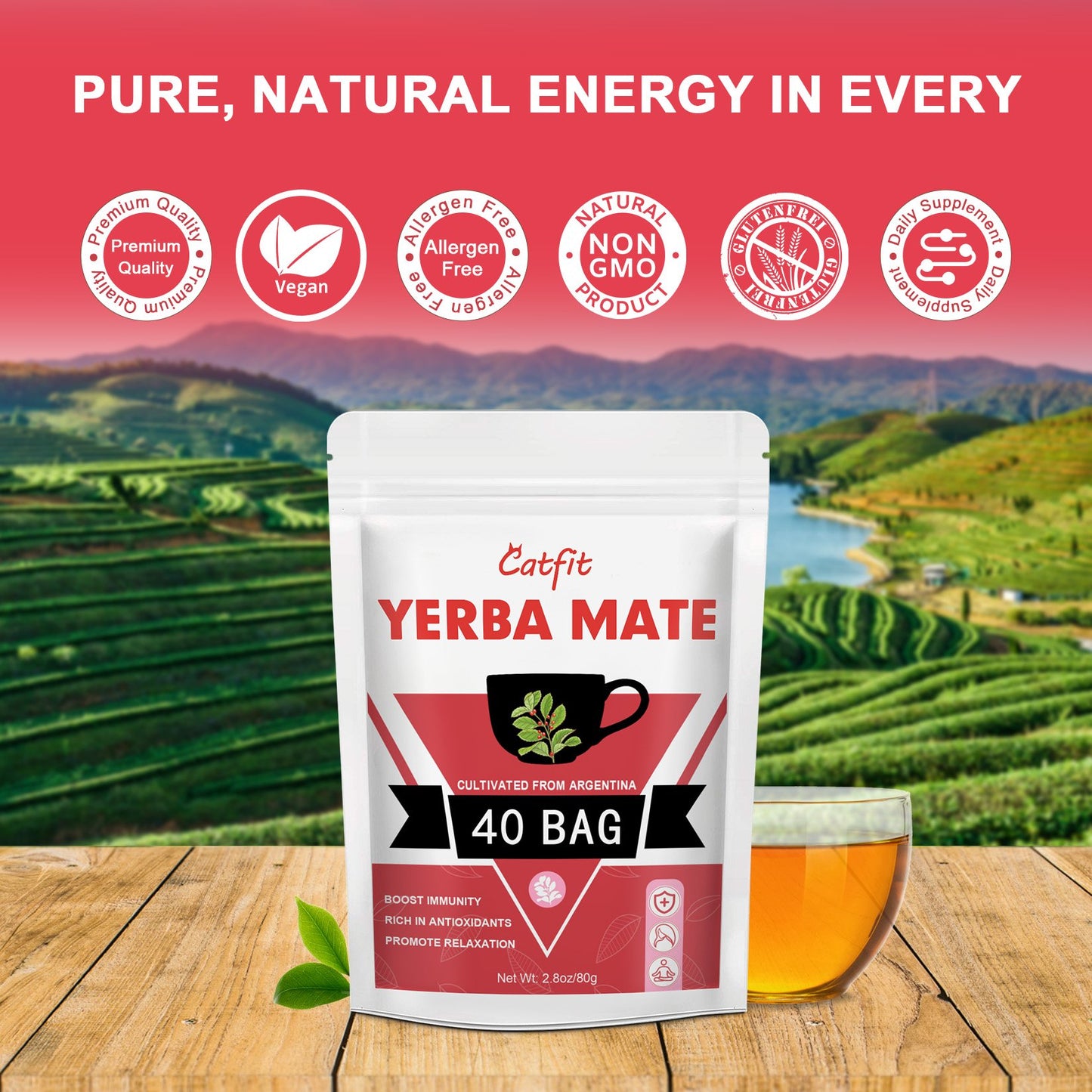 Catfit Yerba Mate Tea 40 Bags