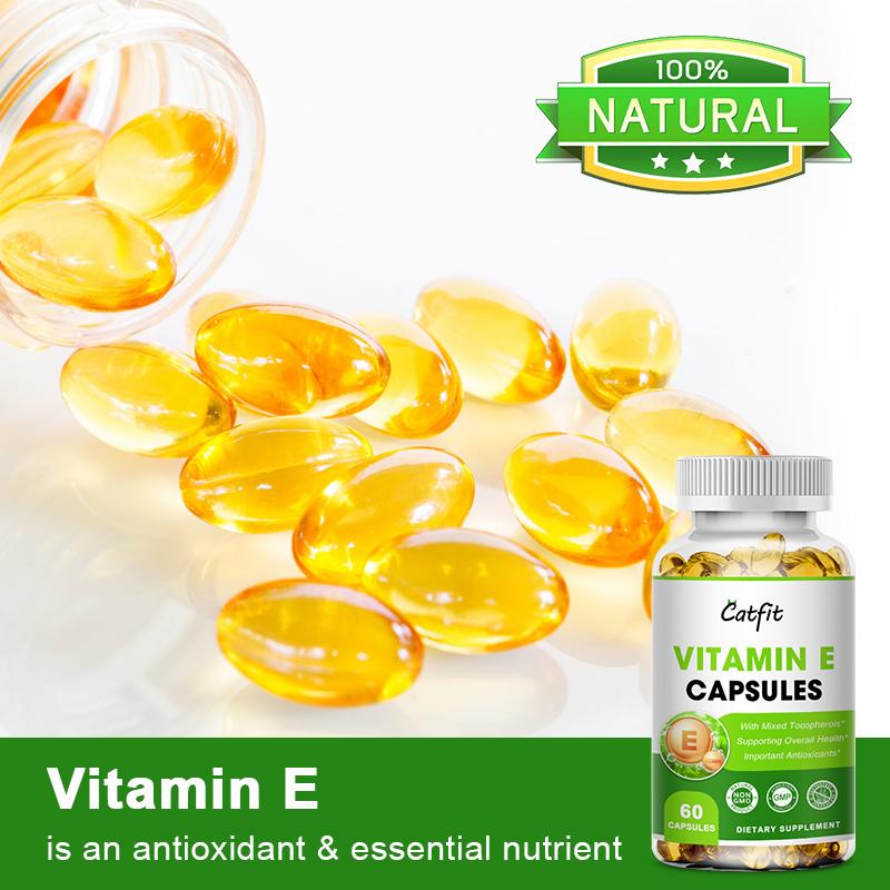 Catfit Vitamin E Capsules 400IU for Skin, Hair, Nails, Immune & Eye Health