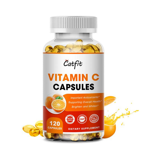 Catfit Vitamin C Capsules for for Immune System Support & Skin Health & Antioxidant Protection