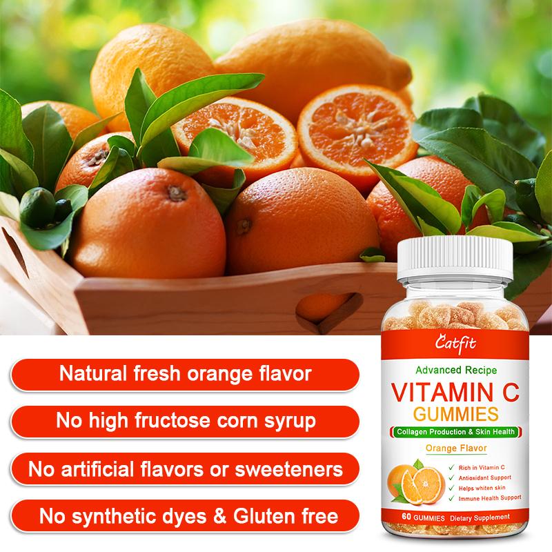 CatFit Nature Sweet Orange-flavor Gum Anti-aging Fruits&Veg Blend VC Supplement Health Care Product